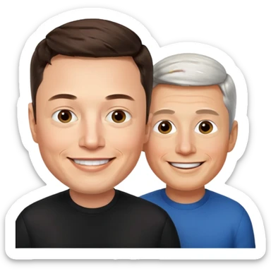 Elon musk and tim cook  sticker