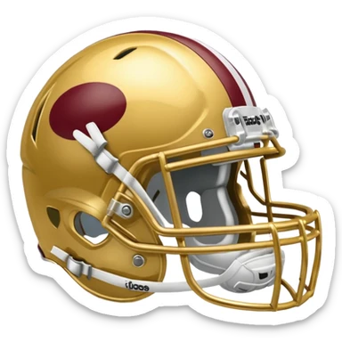 College football player helmet in gold color  sticker