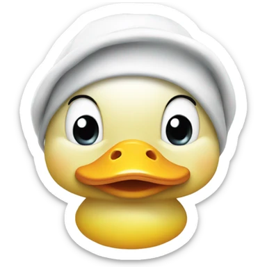 Cute duck with white cap sticker