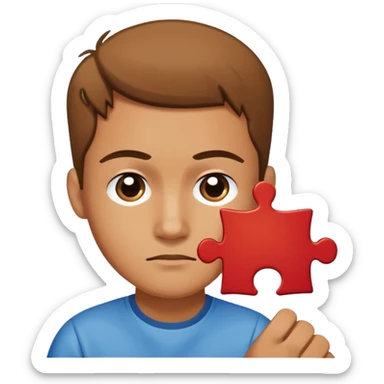 one person playing withsingle jigsaw puzzle piece sticker