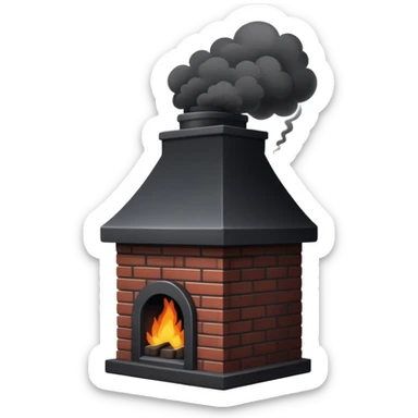Black smoke coming out of chimney  sticker