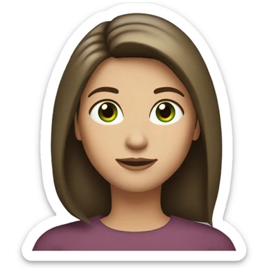 pretty 40 year old woman with grass green eyes and shoulder length straight brown hair crown sticker