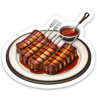 grilling rib ticklers sticker