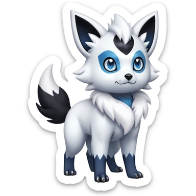 Cool Cute Kawaii Absol-Zorua-Umbreon-Pokemon-fakemon-hybrid-animal Full Body  sticker