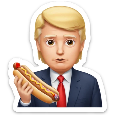 trump with hot dog sticker