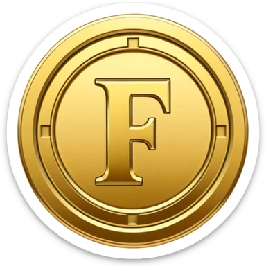 Currency crypto money symbol for the money "Fcoins" big letter F, casino coin colored

Dont make an E sticker
