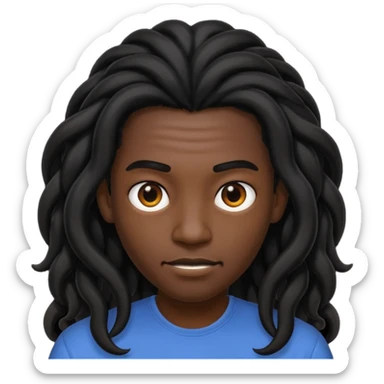 Long black twisted hair black person sticker