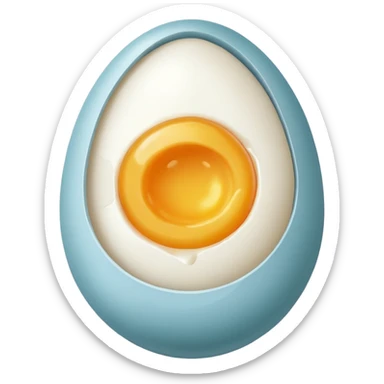 A peeled egg sticker