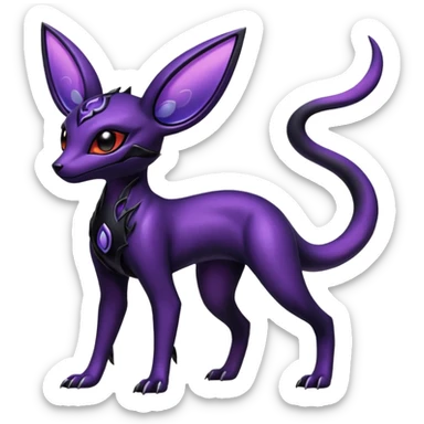 Shiny Dark Edgy Gothic Gloomy Futuristic Salandit-Umbreon-Espeon-Hybrid (Full body) sticker