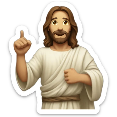 jesus holding up fist sticker