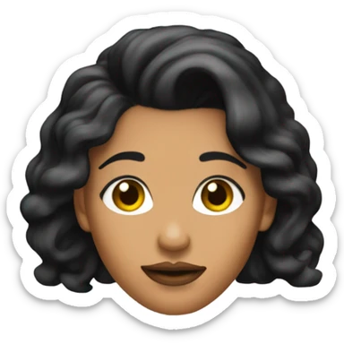 Tanned woman with black hair dressed in 1990s grunge hair, makeup, and neon attire  sticker