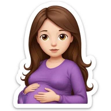 A pregnant woman with long brown hair and fair skin   sticker