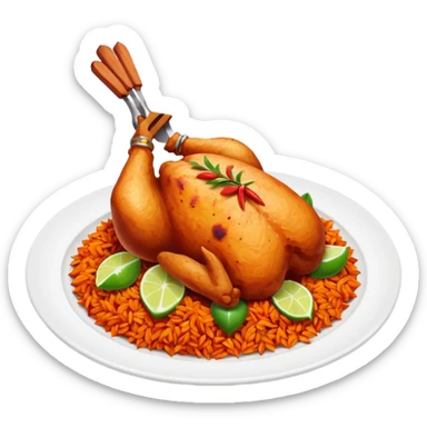 chicken tandoori with  tandoori red masala rice sticker