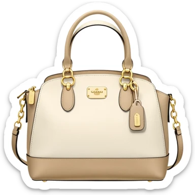 white beige coach handbag sticker
