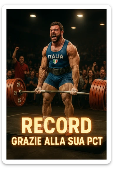 Powerlifter in gara che fa record grazie alla sua "PCT" in italiano sticker