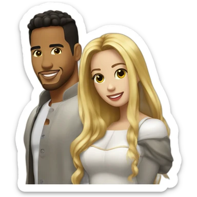 Romeo Santos and blond girl sticker
