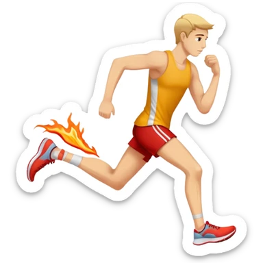Runner clutching painful achilles tendon sticker