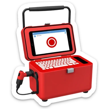 a red portable dot peen marking machine sticker