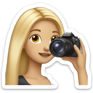 latin-female-photographer-taking-a-picture-light-skinned-long-blonde-hair sticker