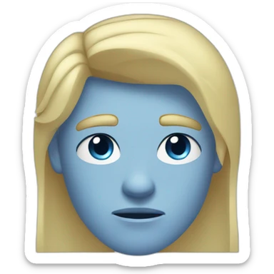 blue-eyed male frowning teenager long straight blond hair sticker