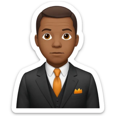 Booker T. Washington with dark brown hair sticker