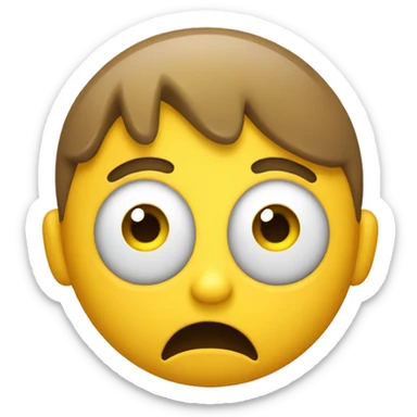 shocked yellow face emoji, hands on head sticker