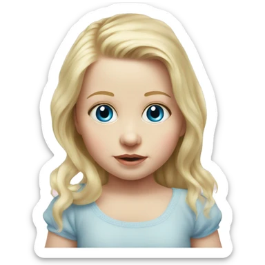 blue eyed blonde newborn girl realistic pink sticker