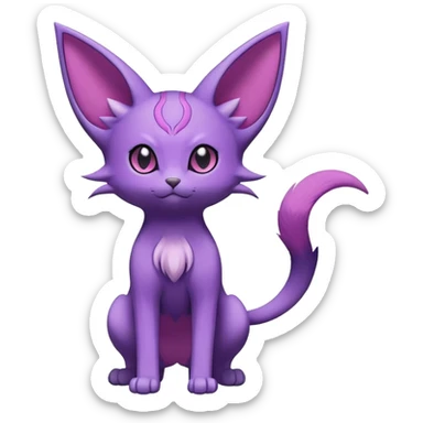 Purrloin-Espeon-Skitty-Pokémon-Fakémon-hybrid-creature (full body) sticker
