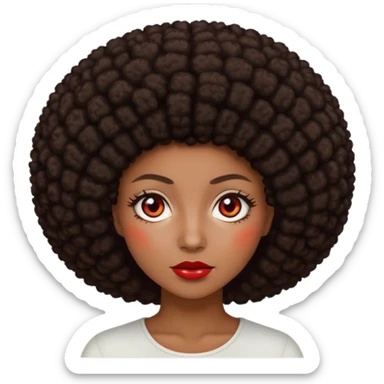 change her hair to a dark brown afro, dark brown eyes, and make the eye whites red sticker