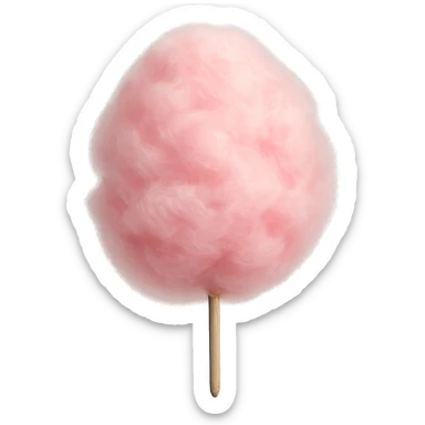 Realistic food photography style of cotton candy isolated on a white background, focus on realistic texture and colors. sticker