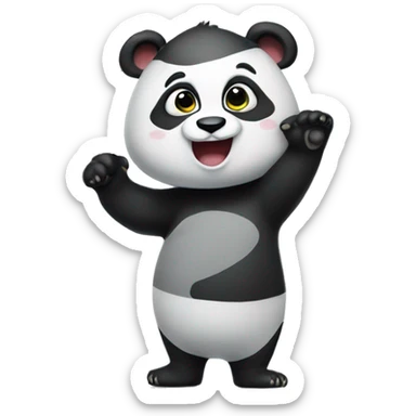 Panda holding a sign saying Yayy sticker