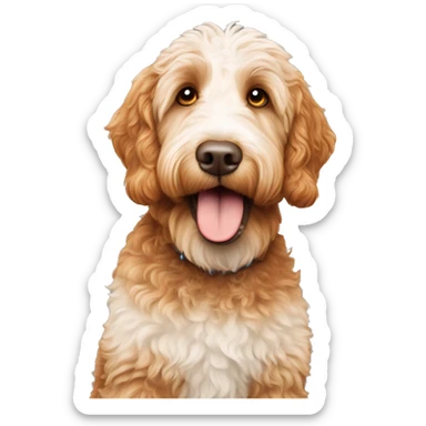 Orange and white Australian labradoodle  sticker