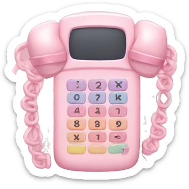 pastel pink phone with bows sticker