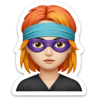 Blindfold person with different colors of hair. No trusting games with people blindfolded behind steering wheel sticker