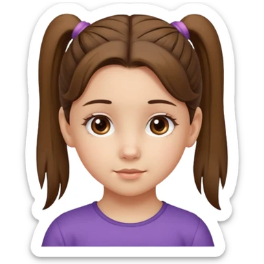 una chica pequeña con una cola de caballo sticker