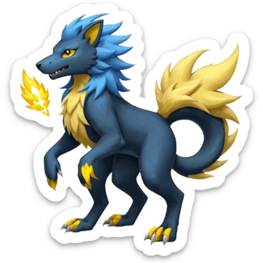 Pyroar-Sergal-Manectric-Luxray-Fakémon-fusion-animal-creature, full body  sticker