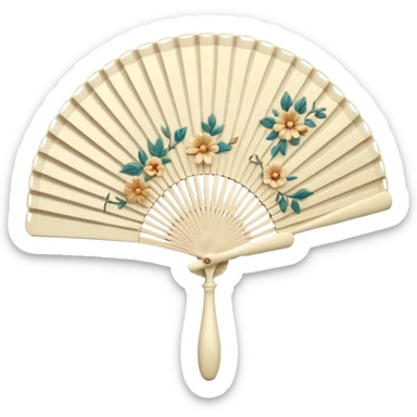 Fan: An open, handheld fan, often associated with opera or classic theatre sticker