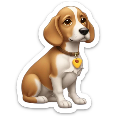 Chien sur un canard qui fait pipi sticker