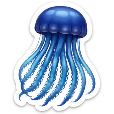 Ombre navy blue jellyfish sticker