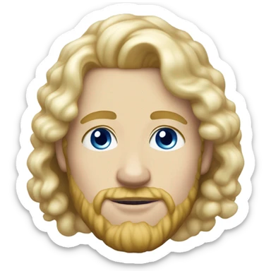 full body light curl blonde 30yo man blue eyed pale skin sticker