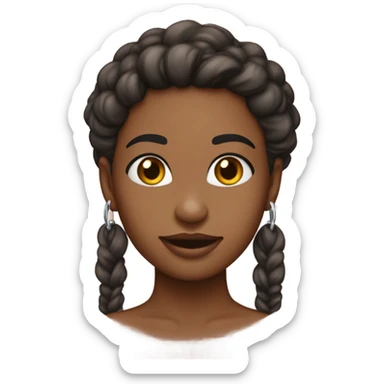 menina de seis anos cablo liso castanho usando colar e brincos sticker