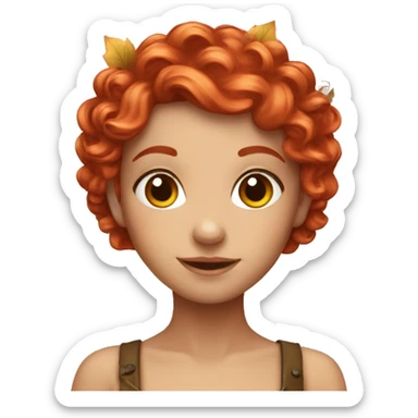 autumn fairy with copper red hair sticker