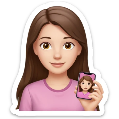 happy white long brunette hair girl with hazel eyes and in a light pink shirt with USC in white sticker