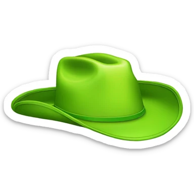 Lime green cowboy hat sticker
