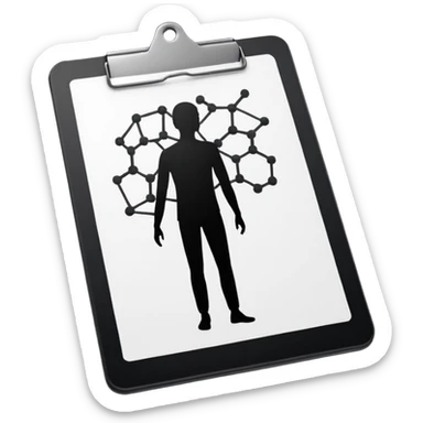 clipboard with a person silhouette and a neural network symbol sticker