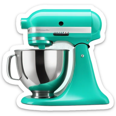 Realistic isolated tiffany blue kitchenaid mixer  sticker