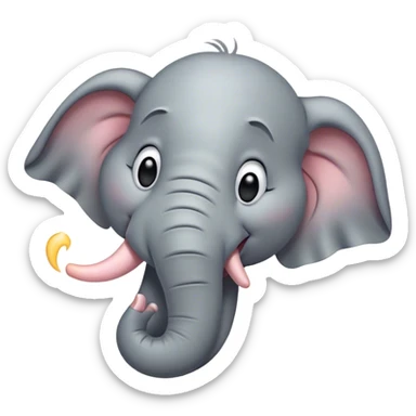 Cinematic Cute Yawning Elephant Portrait Emoji, Head tilted slightly with a dramatic, wide-open yawn, showcasing a soft, wrinkled gray hide with gently drooping ears and large, sleepy eyes, Simplified yet irresistibly adorable features, highly detailed, glowing with a soft, cozy glow, high shine, relaxed yet expressive, stylized with a touch of tender whimsy, bright and endearing, soft glowing outline, capturing the essence of a drowsy yet affectionate elephant, so drowsy it feels like it could stretch out of the screen and curl up for a nap! sticker