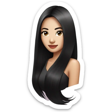 Miss universe south east Asian with very long straight black hair sticker