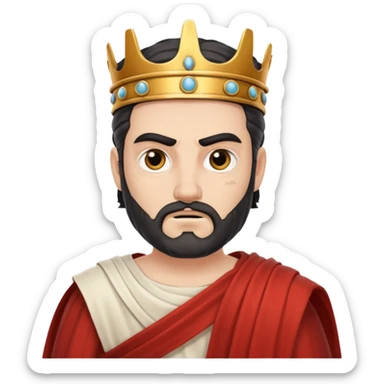 evil ancient greek king with toga ugly sticker