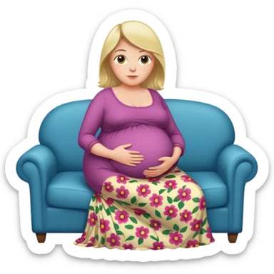 heavily pregnant woman with very extremely abnormally huge overdue belly sticker